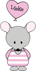 raamsticker muis geboorte meisje